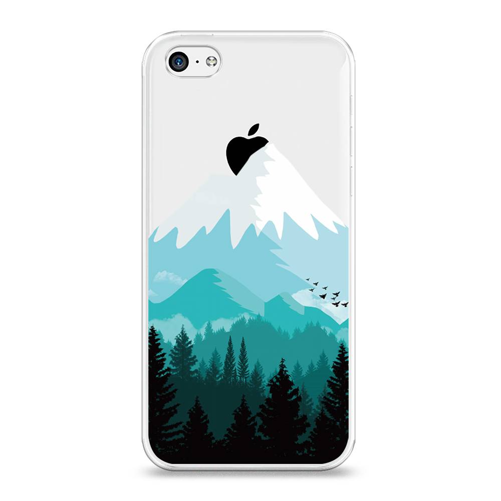 

Чехол на Apple iPhone 5C "Синяя снежная гора", Белый;голубой, 10250-2