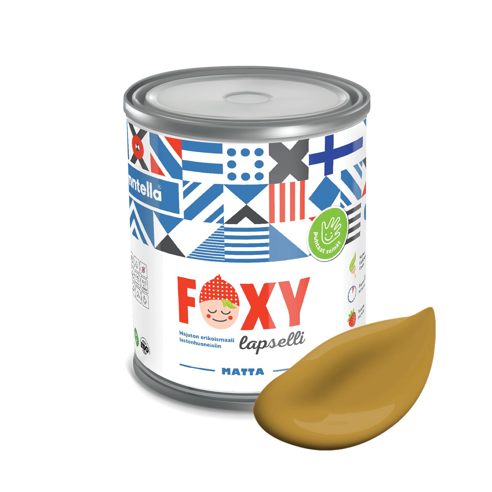 

Краска для детской комнаты FOXY LAPSELLI matte, финская краска, матовая, моющаяся, цвет KE, Коричневый, для детской комнаты FOXY LAPSELLI matte, финская матовая, моющаяся