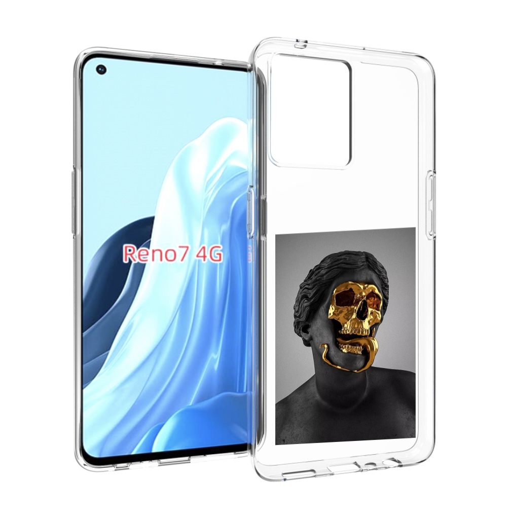 

Чехол MyPads золотой череп в статуе для OPPO RENO 7 4G, Прозрачный, Tocco