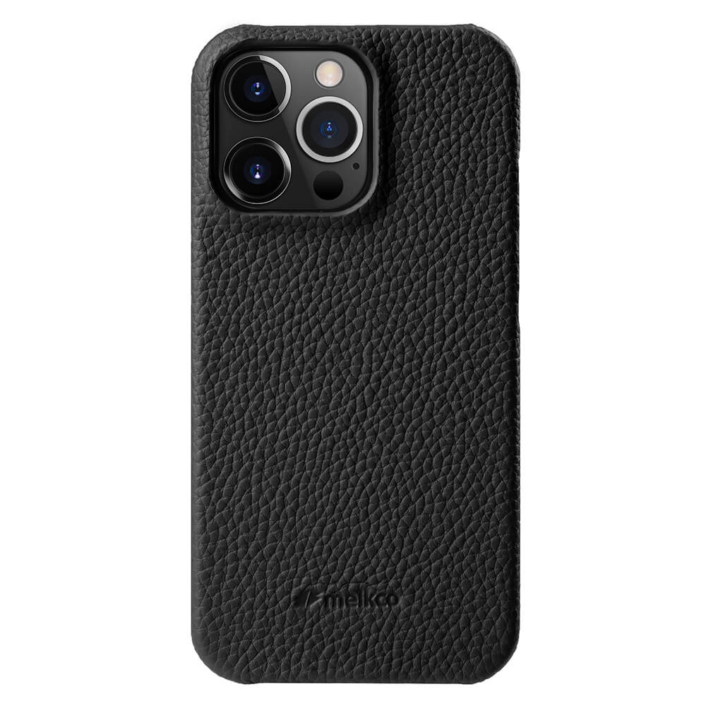 фото Кожаный чехол накладка melkco для apple iphone 14 pro (6.1") - snap cover, черный