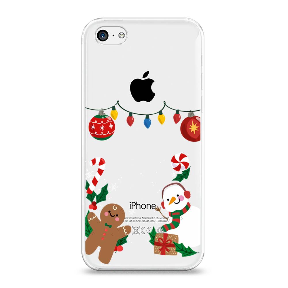 

Чехол на Apple iPhone 5C "Новогоднее настроение", Коричневый;красный;зеленый, 10250-5