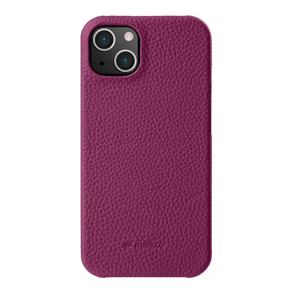 фото Кожаный чехол накладка melkco для apple iphone 14 plus (6.7") - snap cover, сиреневый