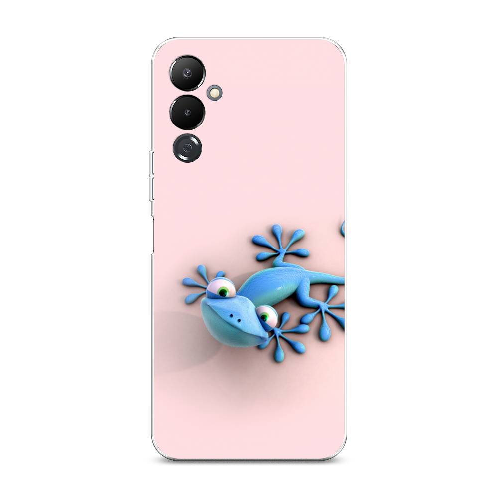 

Чехол Awog на Tecno Pova 4 / Текно Пова 4 "Голубая ящерка", Розовый;голубой;белый