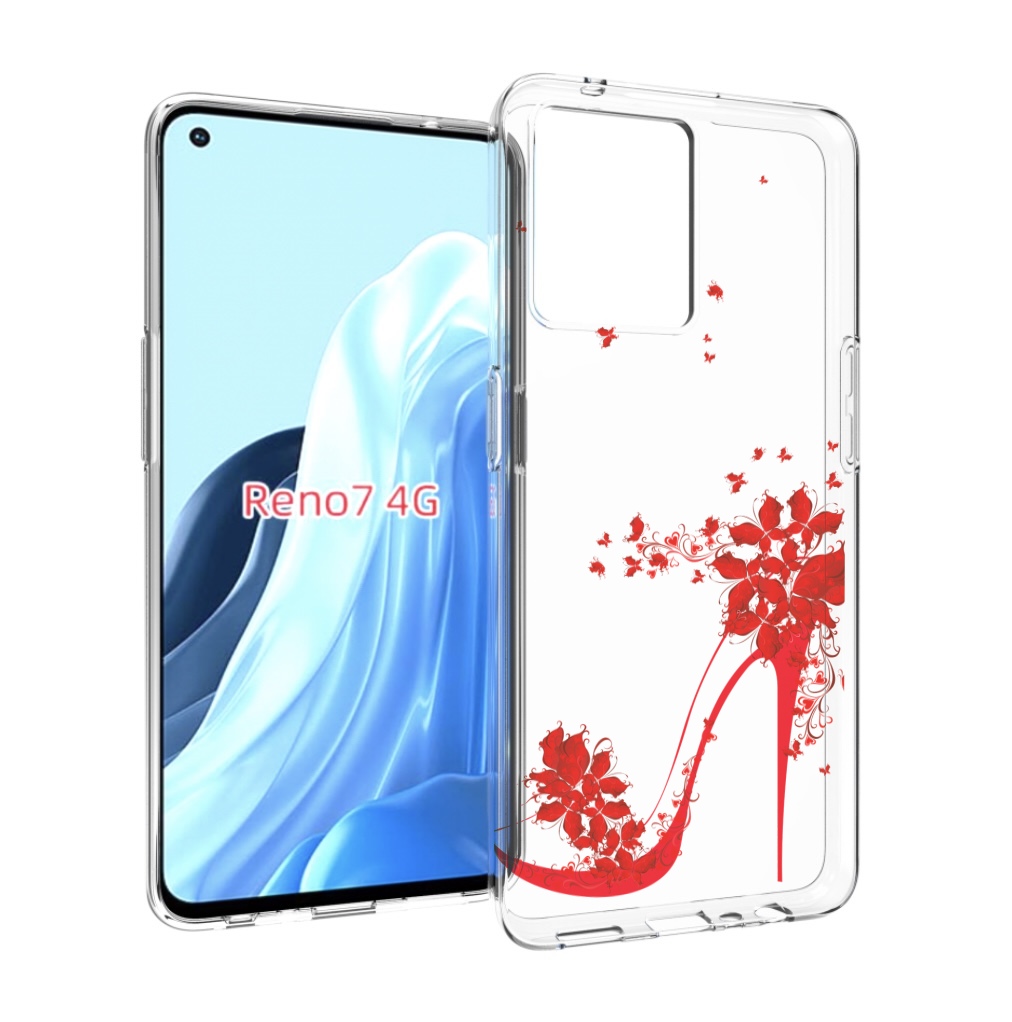 

Чехол MyPads каблук-в-цветах для OPPO RENO 7 4G, Прозрачный, Tocco