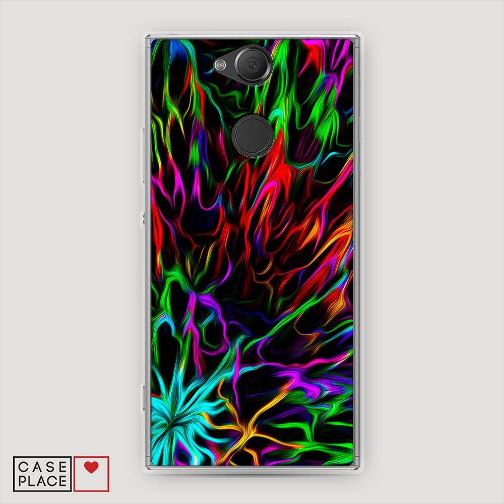 

Чехол на Sony Xperia XA2 "Разноцветные разводы", Голубой;зеленый;оранжевый, 53150-3