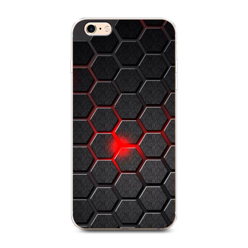 

Чехол на Apple iPhone 6 Plus/6S Plus "Соты красные", Красный;черный;серый, 10550-3