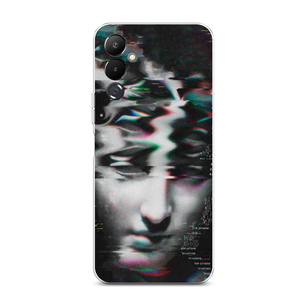 

Чехол Awog на Tecno Pova 4 / Текно Пова 4 "Glitch Art", Серый