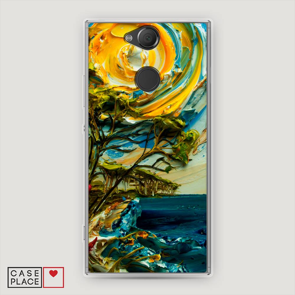 

Чехол на Sony Xperia XA2 "Солнце живопись", Желтый;синий, 53150-4