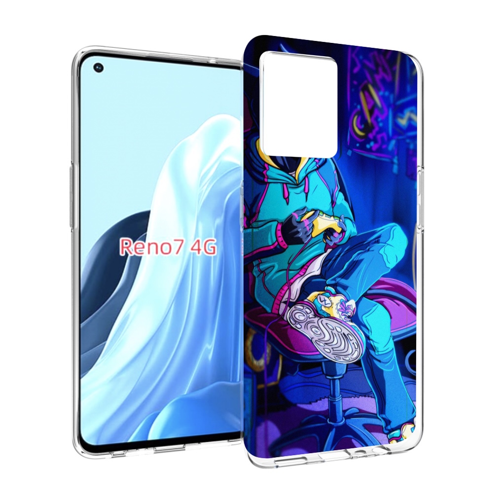 

Чехол MyPads киберпанк игрок для OPPO RENO 7 4G, Прозрачный, Tocco