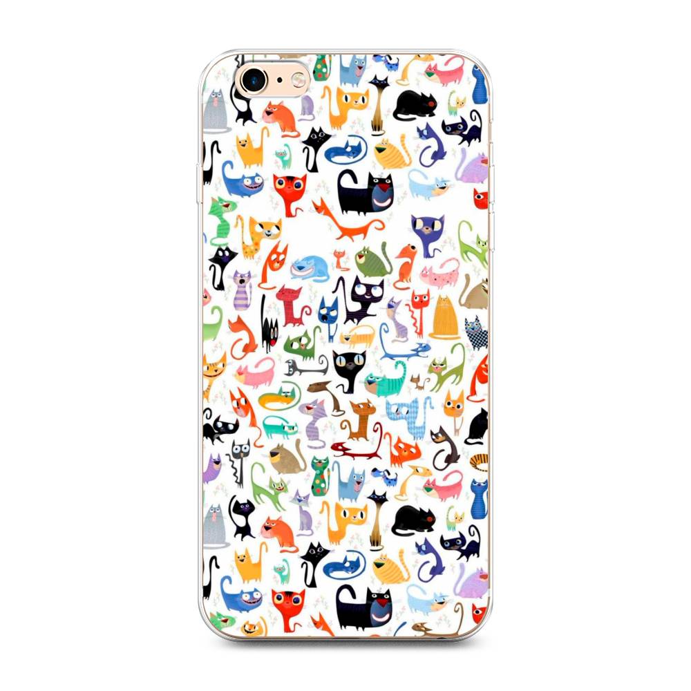 

Чехол на Apple iPhone 6 Plus/6S Plus "Цветные коты", Разноцветный, 10550-1