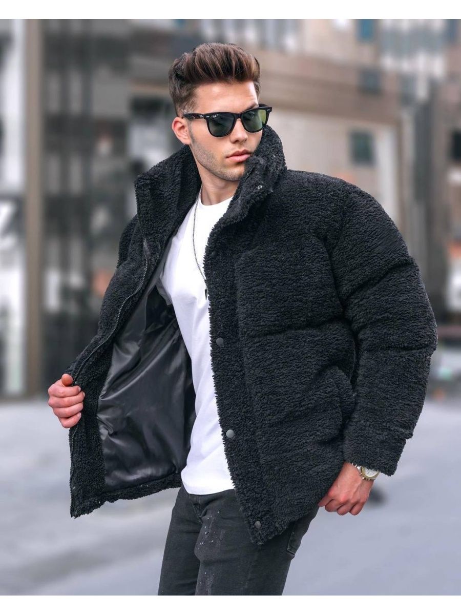 

Куртка мужская NoBrand plush черная S, plush