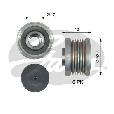 

Шкив Генератора 7789-10179 GATES oap7179