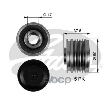 

Шкив Генератора 7789-10046 GATES oap7053
