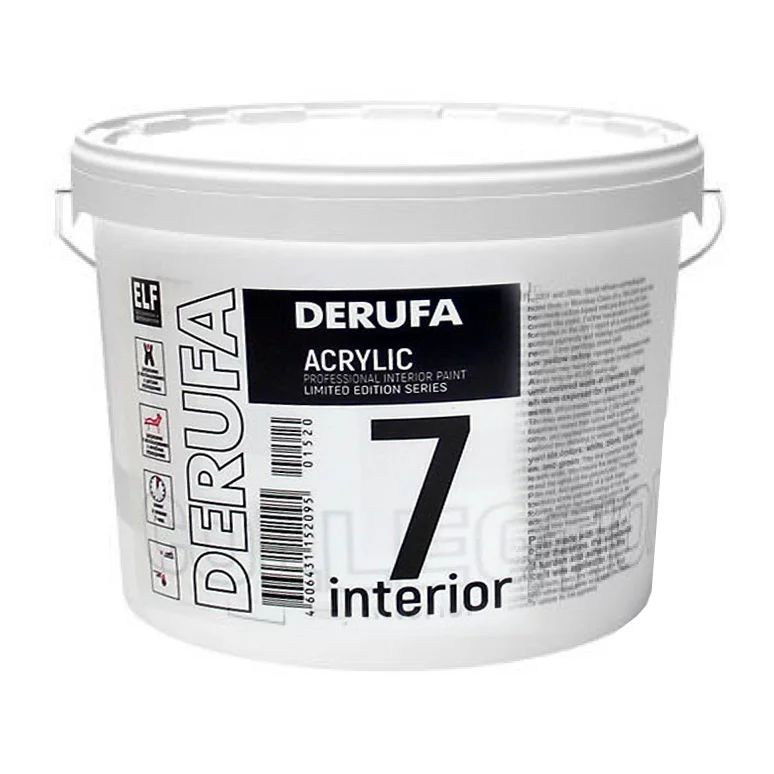 

Краска Derufa Professional Interior Paint SМ Деруфа Интерьер 7 SМ, Белый, Derufa Professional Interior Paint ТМ