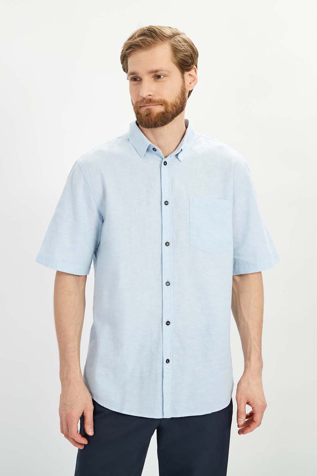 Рубашка мужская Baon B681202 голубая M