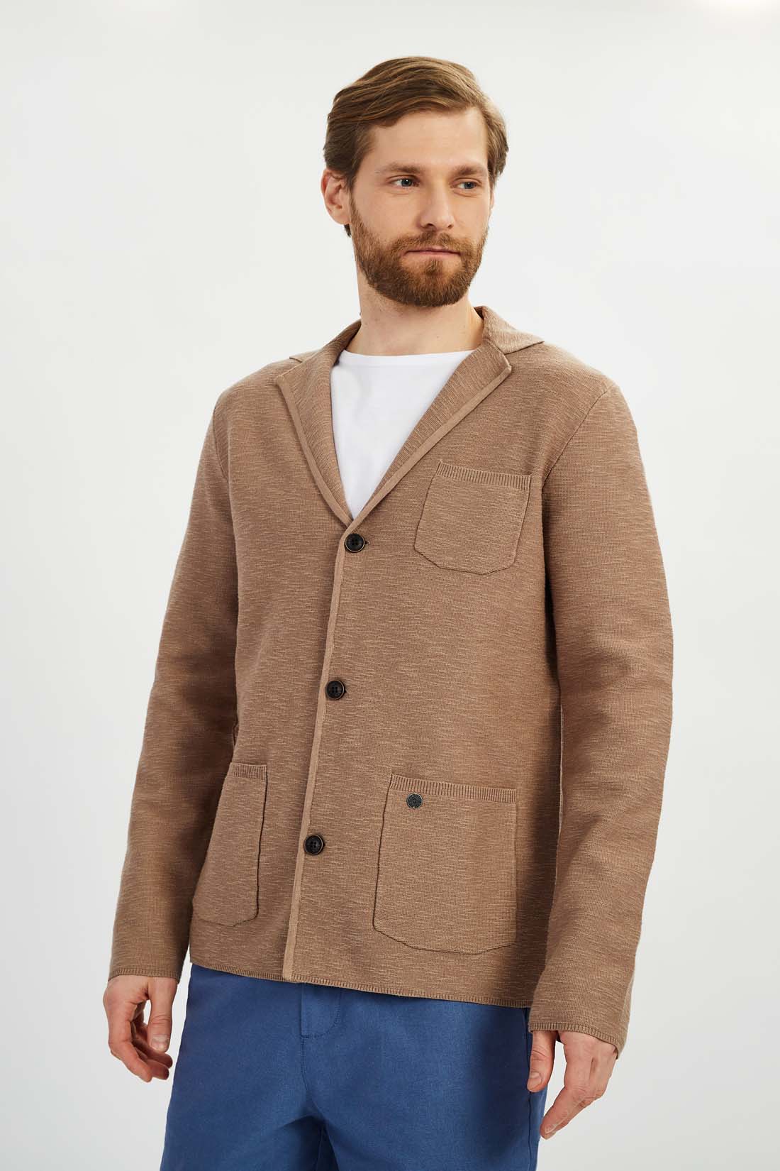Пиджак мужской Baon B641001 коричневый, размер M