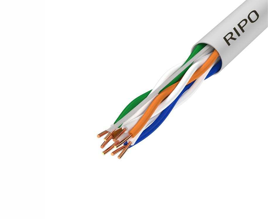 Кабель RIPO UTP без разъемов 100м (001-112006/100) кабель витая пара ripo plus utp 4 cat5e 24awg cu fluke test 50м 001 112006 50