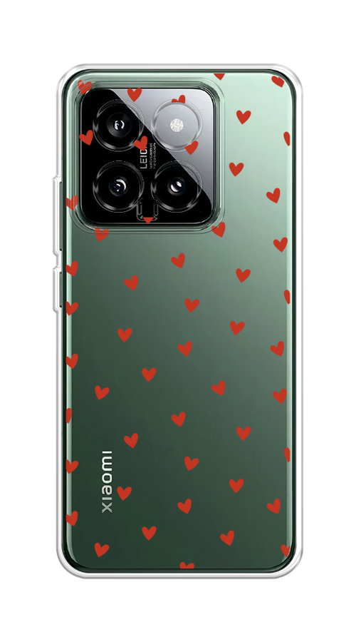 

Чехол на Xiaomi 14 "Red hearts", Красный;прозрачный, 320350-1