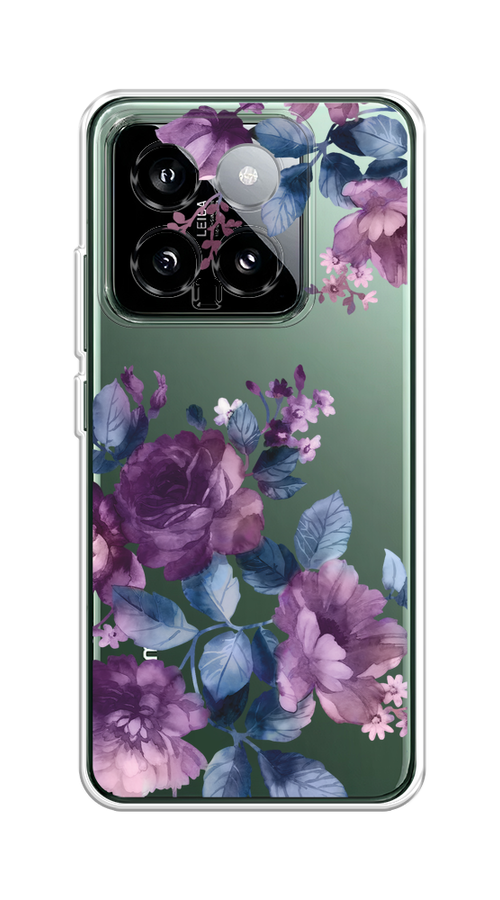 Чехол на Xiaomi 14 "Purple Blossoms" 320350-1 синий,  фиолетовый