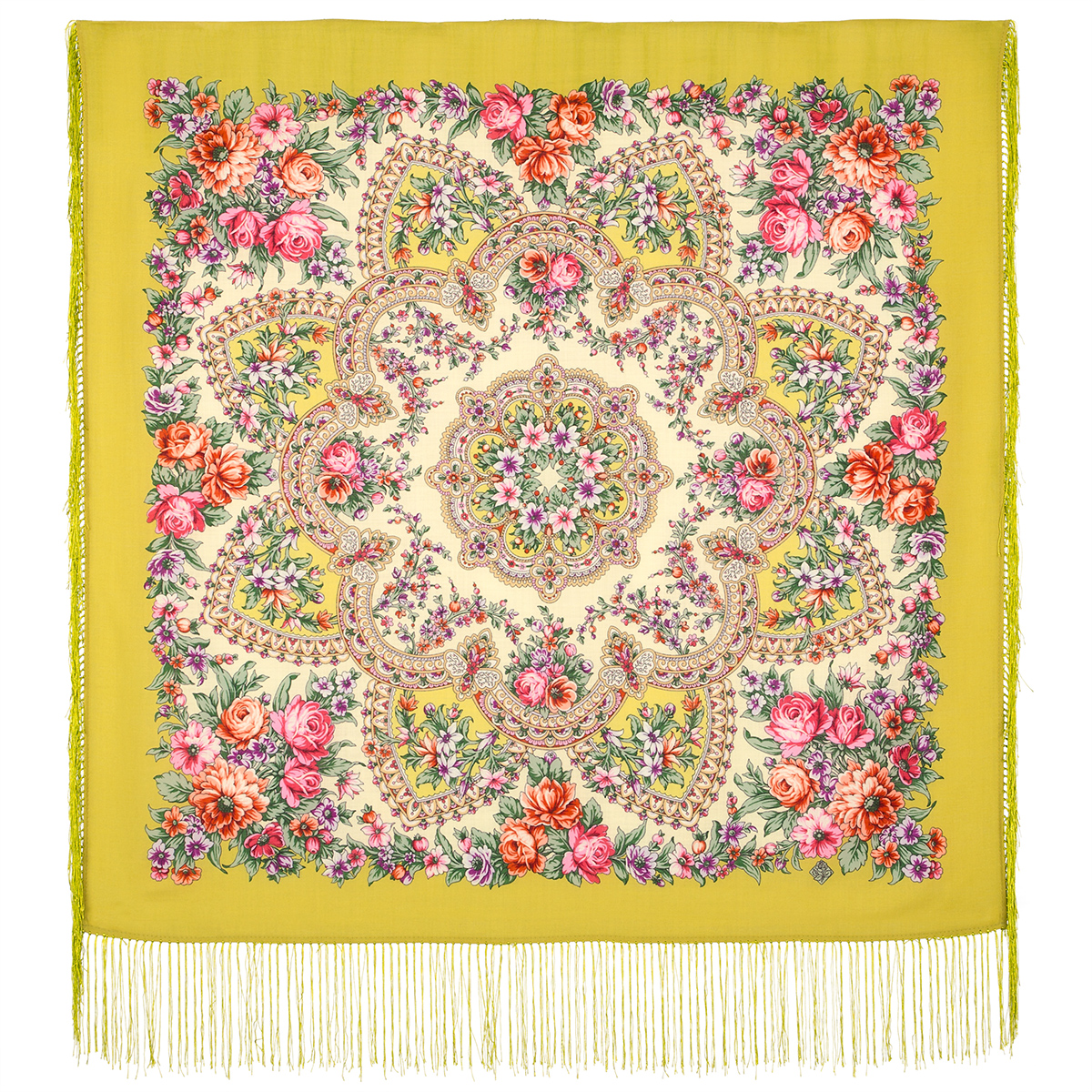 Платок женский Павловопосадский платок 1874 разноцветный