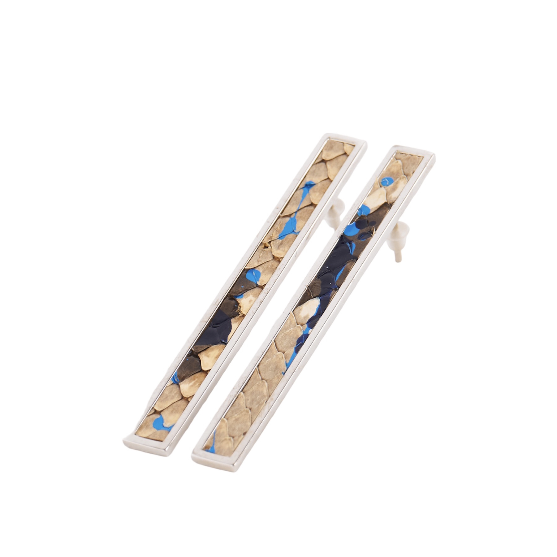 Серьги из бижутерного сплава Ekaterina Shalimova Полоса, натуральная кожа