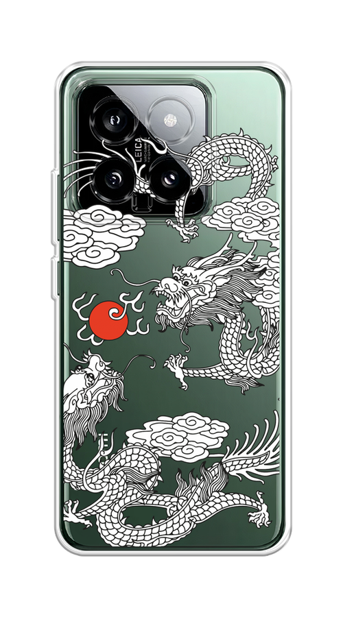 

Чехол на Xiaomi 14 "Драконы с ножом", Прозрачный;черный;белый, 320350-1
