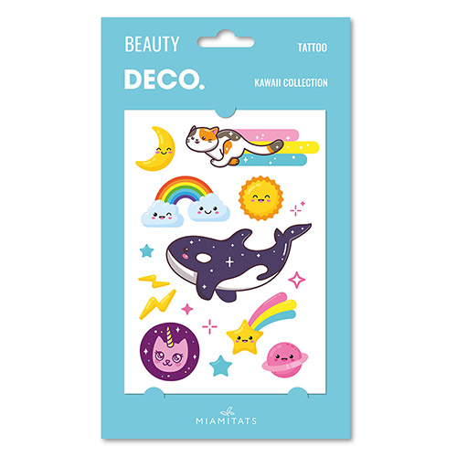 Татуировка для тела DECO. KAWAII COLLECTION by Miami tattoos переводная (Rainbow) няшки раскраски кавайи