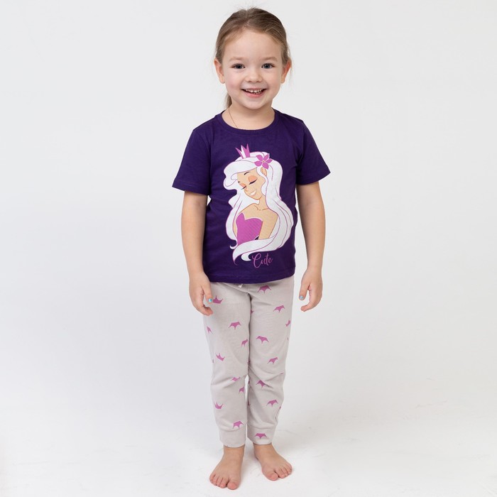 

Пижама (футболка, брюки) KAFTAN Cute рост 122-128 (34), Серый;синий, Cute