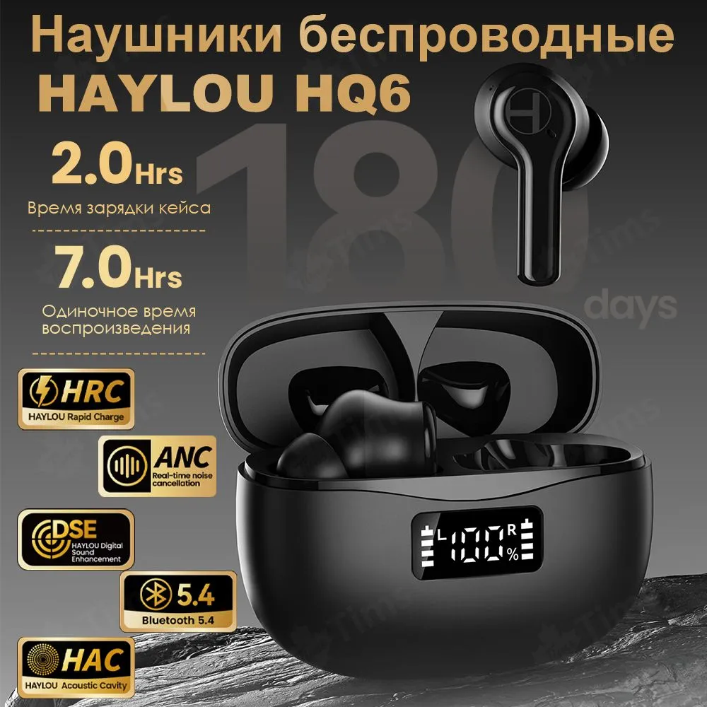 

Беспроводные наушники Haylou HQ6 Black (151699), HQ6