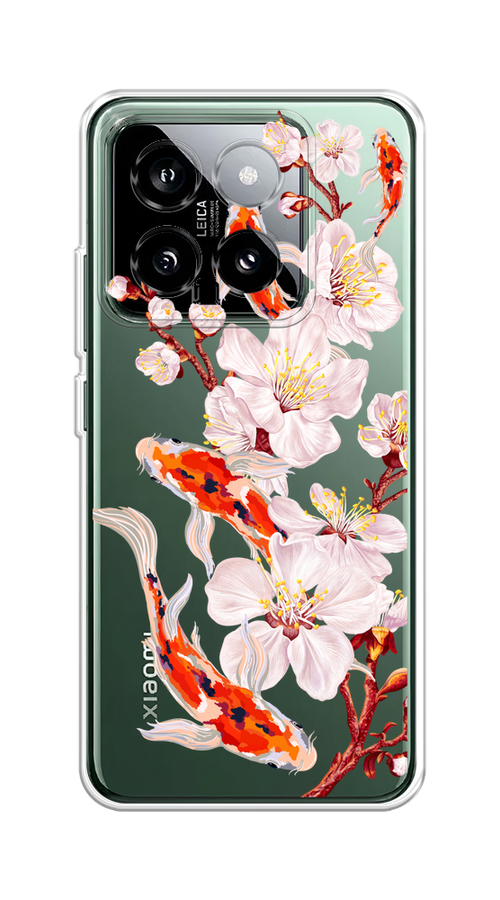 

Чехол на Xiaomi 14 "Карпы и сакура", Оранжевый;розовый;бежевый;прозрачный, 320350-1