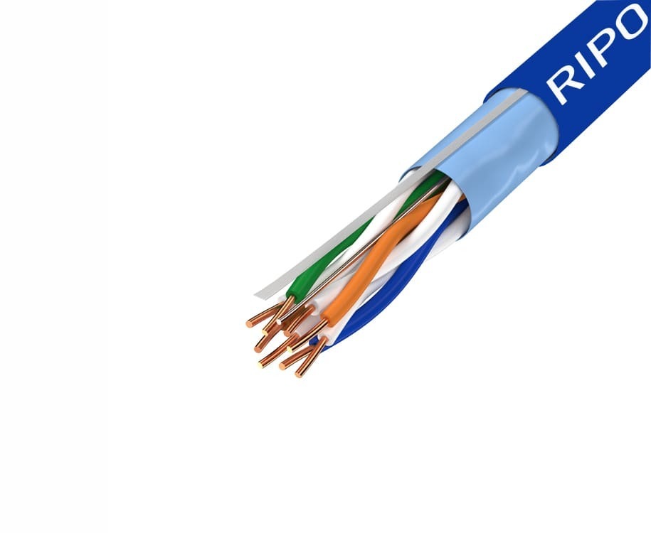 Витая пара для локальной сети LAN FTP4 CAT6 23AWG Cu RIPO 100 метров 001-122016/100 витая пара ripo premium utp 4 cat6а 23awg cu 25 метров fluke test ксвпв 6а 4 2 0 58