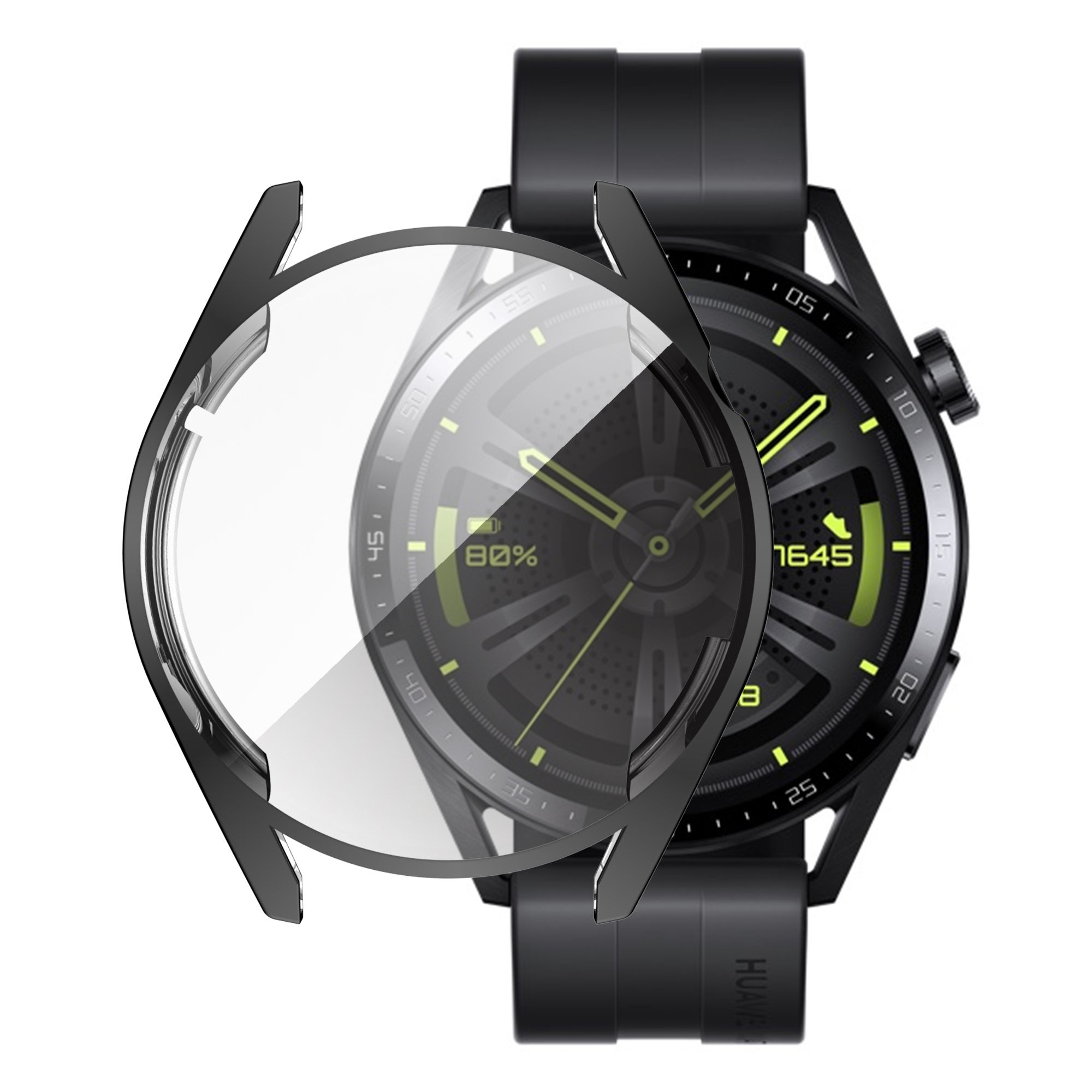 Защитный чехол с закаленным стеклом для Huawei Watch GT 3 42мм - прозрачный