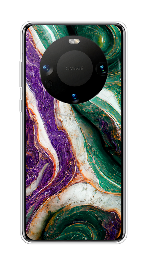 

Чехол на Huawei Mate 60 "Фиолетово-зеленый мрамор", Зеленый;фиолетовый, 6122150-1