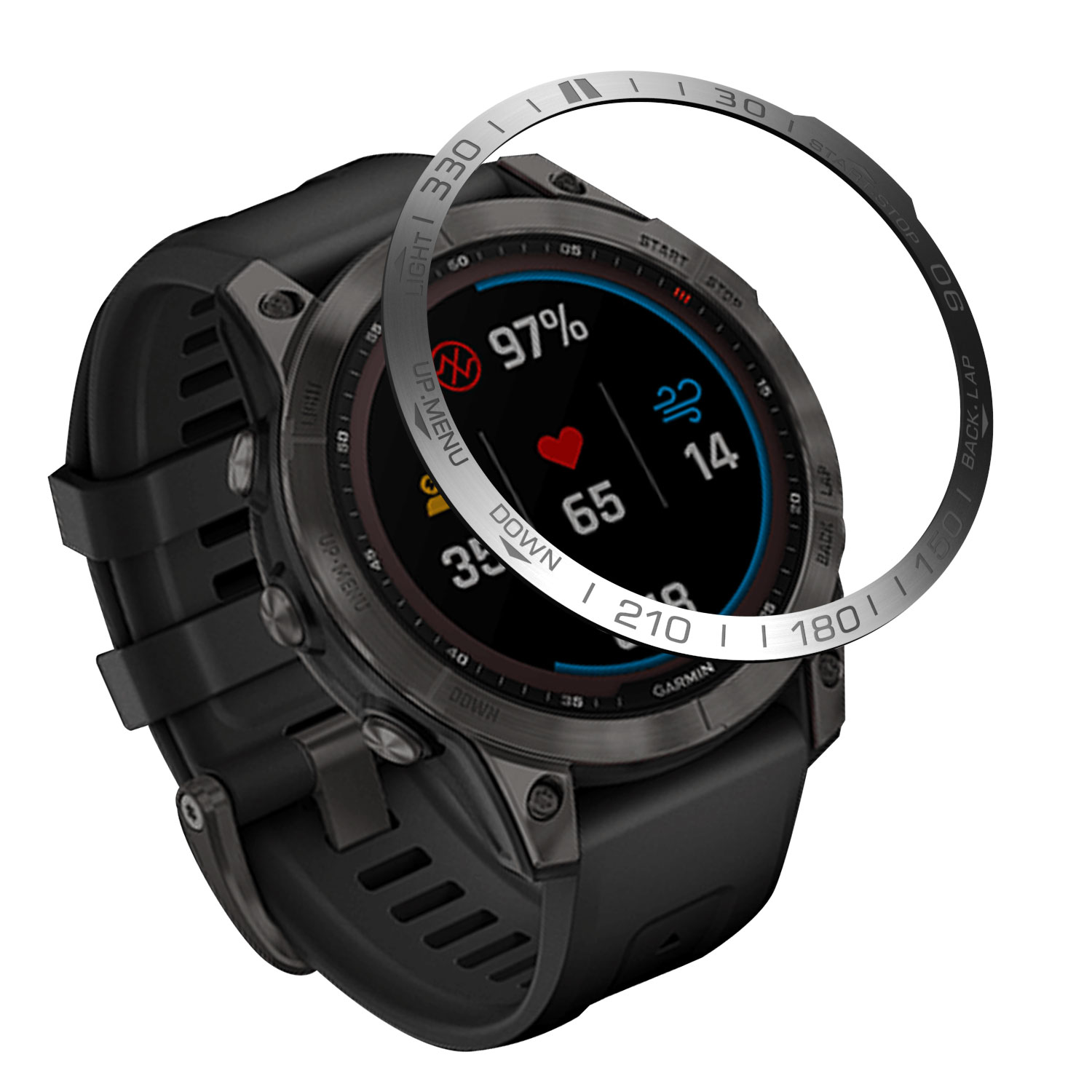 

Защитное стальное кольцо для Garmin Fenix 7 - Silver/Grey, Серебристый;серый, 680700789