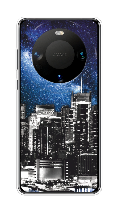 

Чехол на Huawei Mate 60 "Космический Нью-Йорк", Синий;серый, 6122150-1