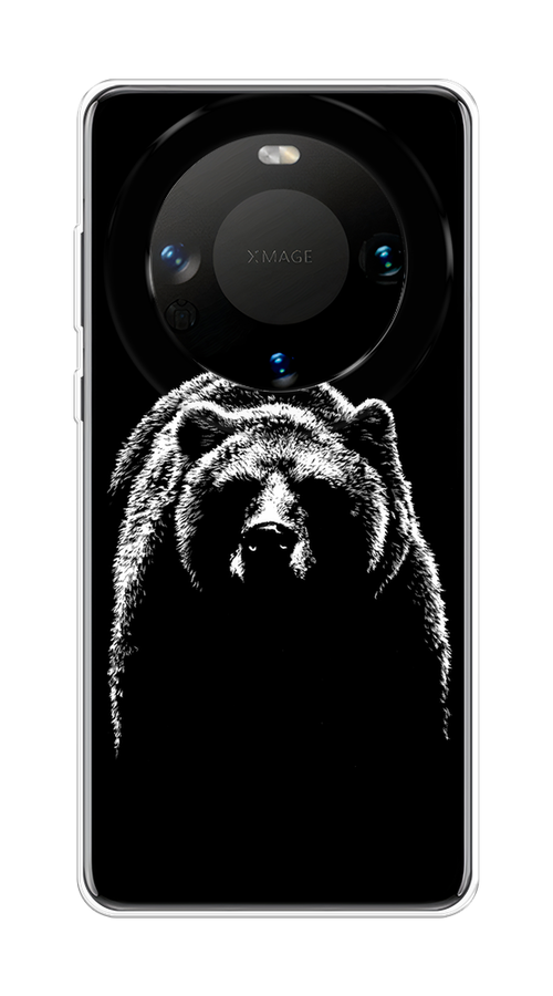 

Чехол на Huawei Mate 60 "Медведь в ночи", Белый;черный, 6122150-1