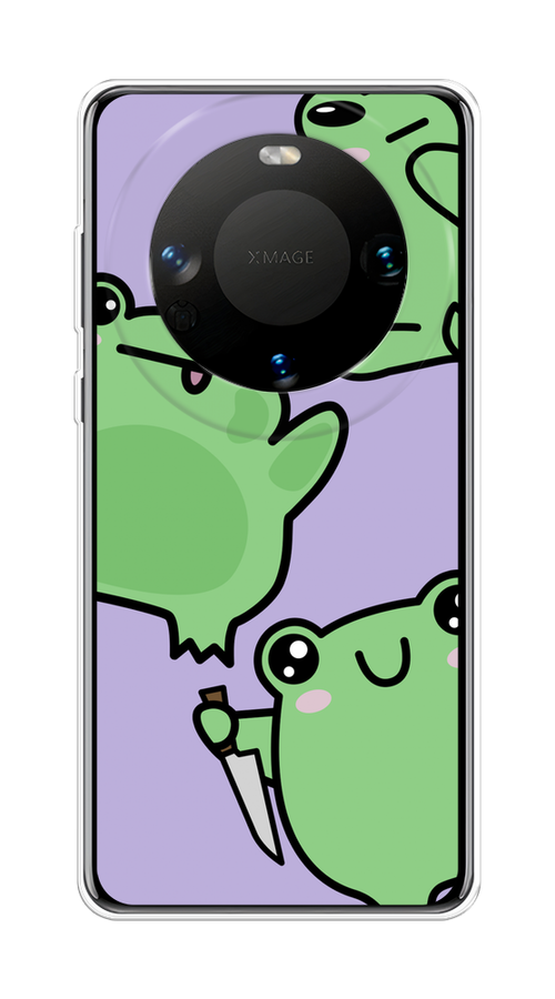 

Чехол на Huawei Mate 60 "Опасные лягушата", Фиолетовый;зеленый;черный, 6122150-1