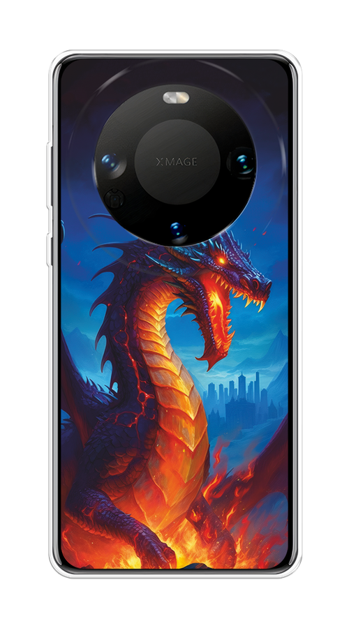 

Чехол на Huawei Mate 60 "Дракон над лавой", Оранжевый;коричневый;синий, 6122150-1