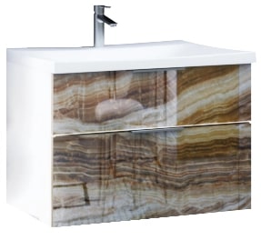 

Тумба с раковиной Marka One Glass Idalgo 75П Onyx