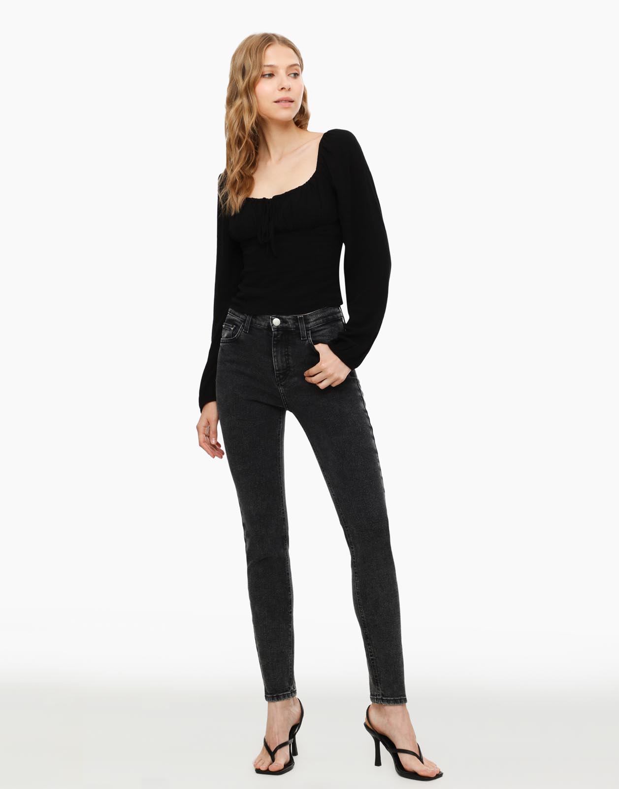 

Джинсы женские Gloria Jeans GJN030385 серые 40/164, Серый, GJN030385