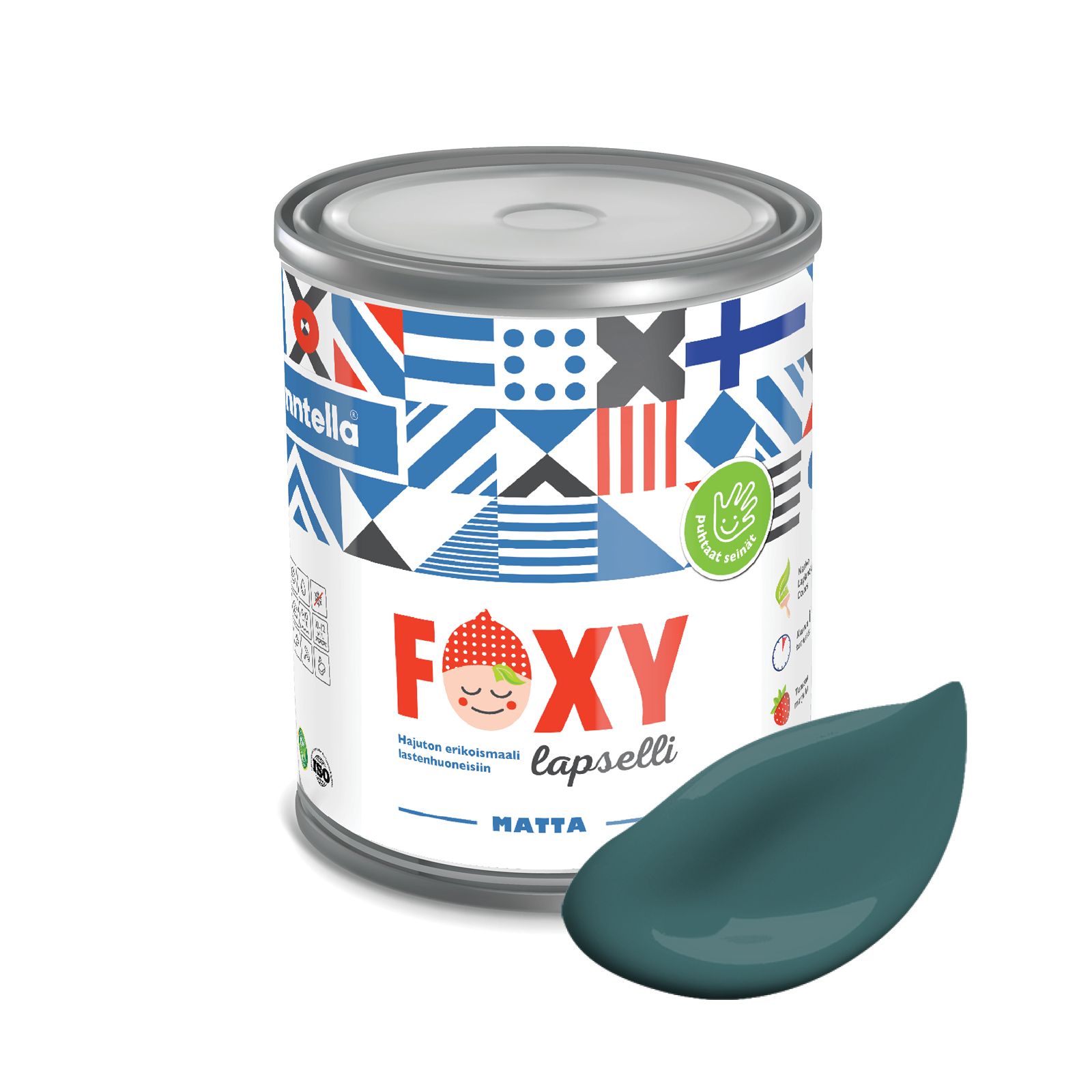 

Краска для детской комнаты FOXY LAPSELLI matte, финская краска, матовая, моющаяся, цвет EL, Зеленый, для детской комнаты FOXY LAPSELLI matte, финская матовая, моющаяся
