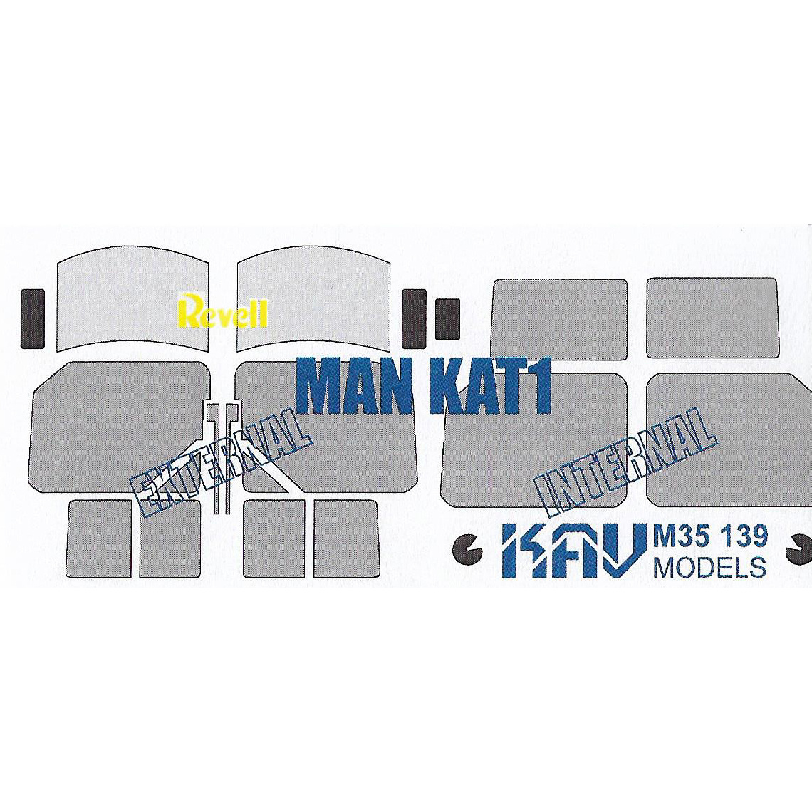 

Окрасочная маска KAV models 1/35 на остекление MAN KAT1 Revell M35 139