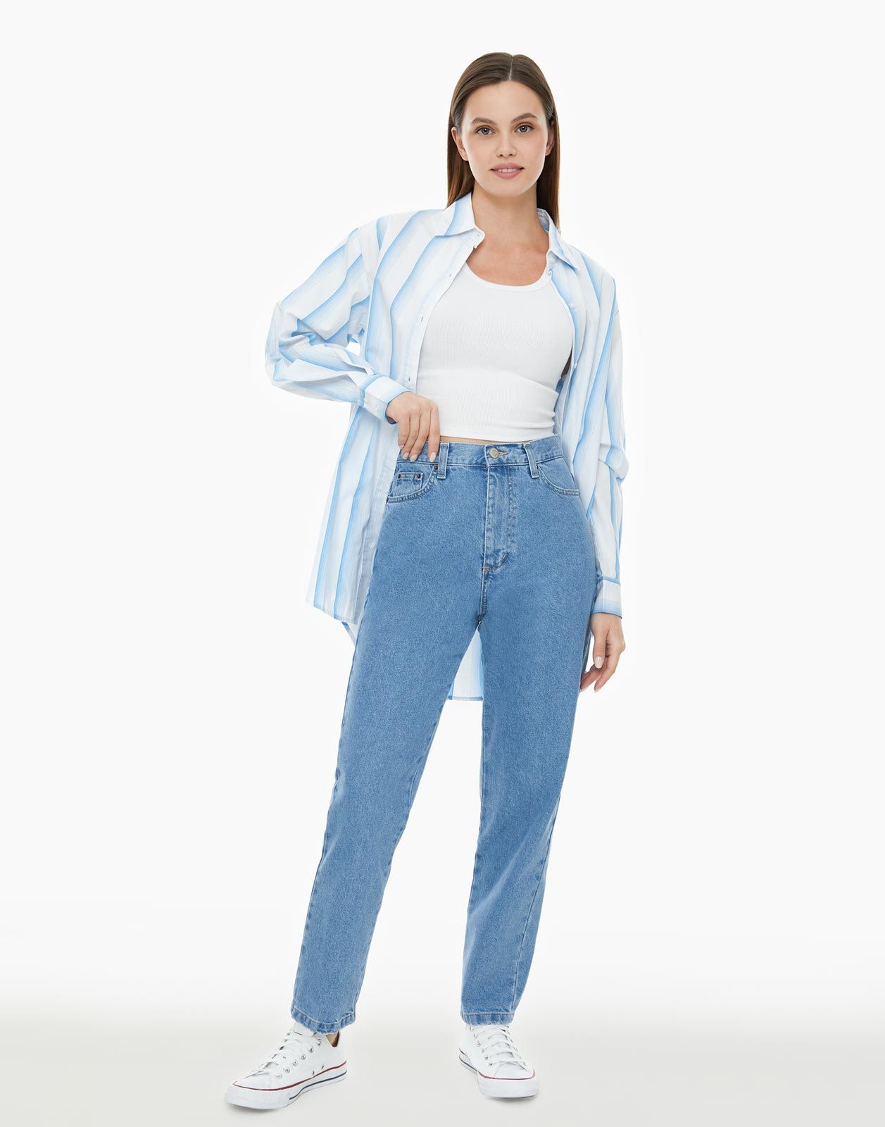 

Джинсы женские Gloria Jeans GJN029798 голубые 52/170, Голубой, GJN029798