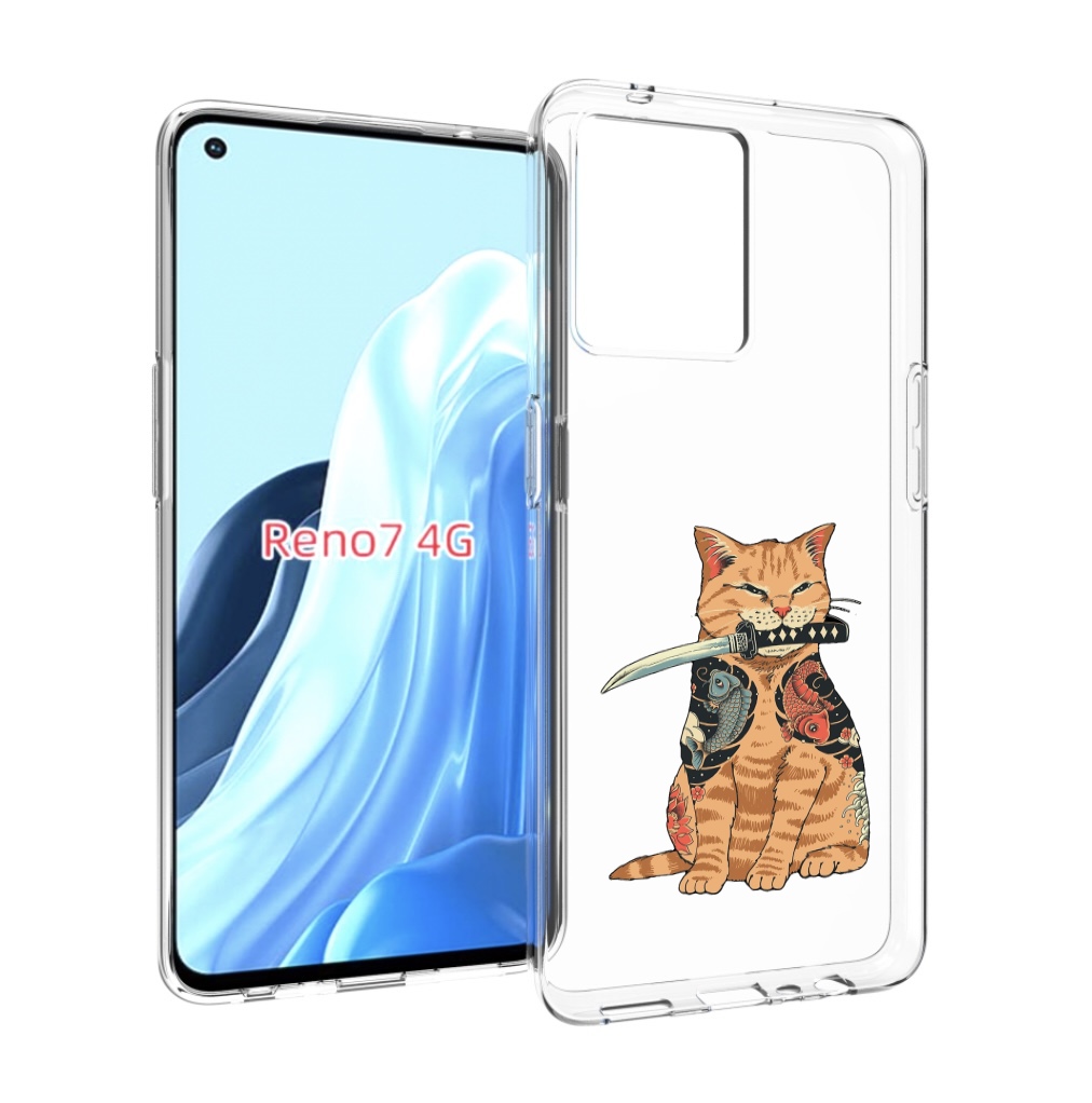

Чехол MyPads кот-с-катаной для OPPO RENO 7 4G, Прозрачный, Tocco