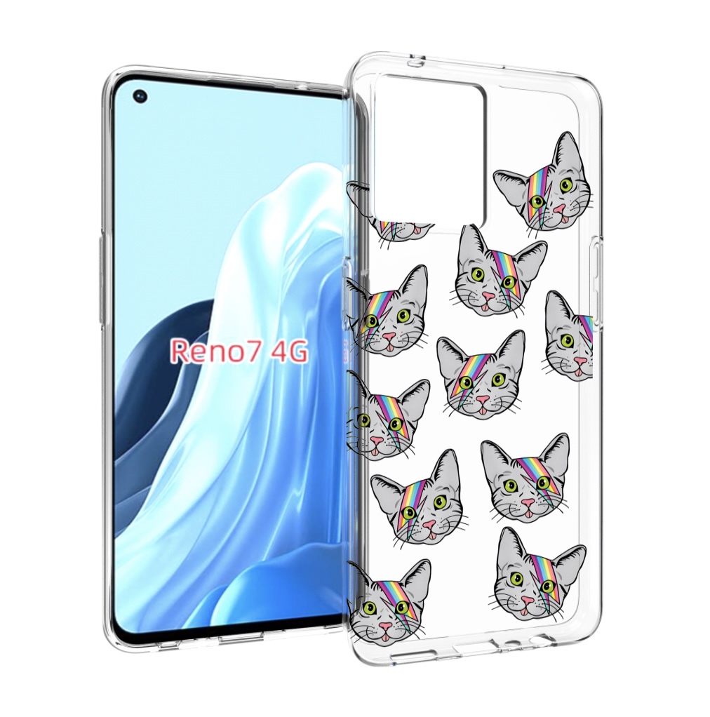 

Чехол MyPads кот-с-молнией-на-лбу для OPPO RENO 7 4G, Прозрачный, Tocco