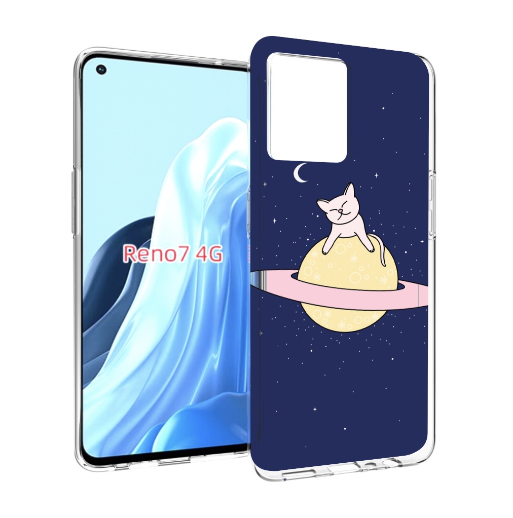 

Чехол MyPads котик на планете для OPPO RENO 7 4G, Прозрачный, Tocco