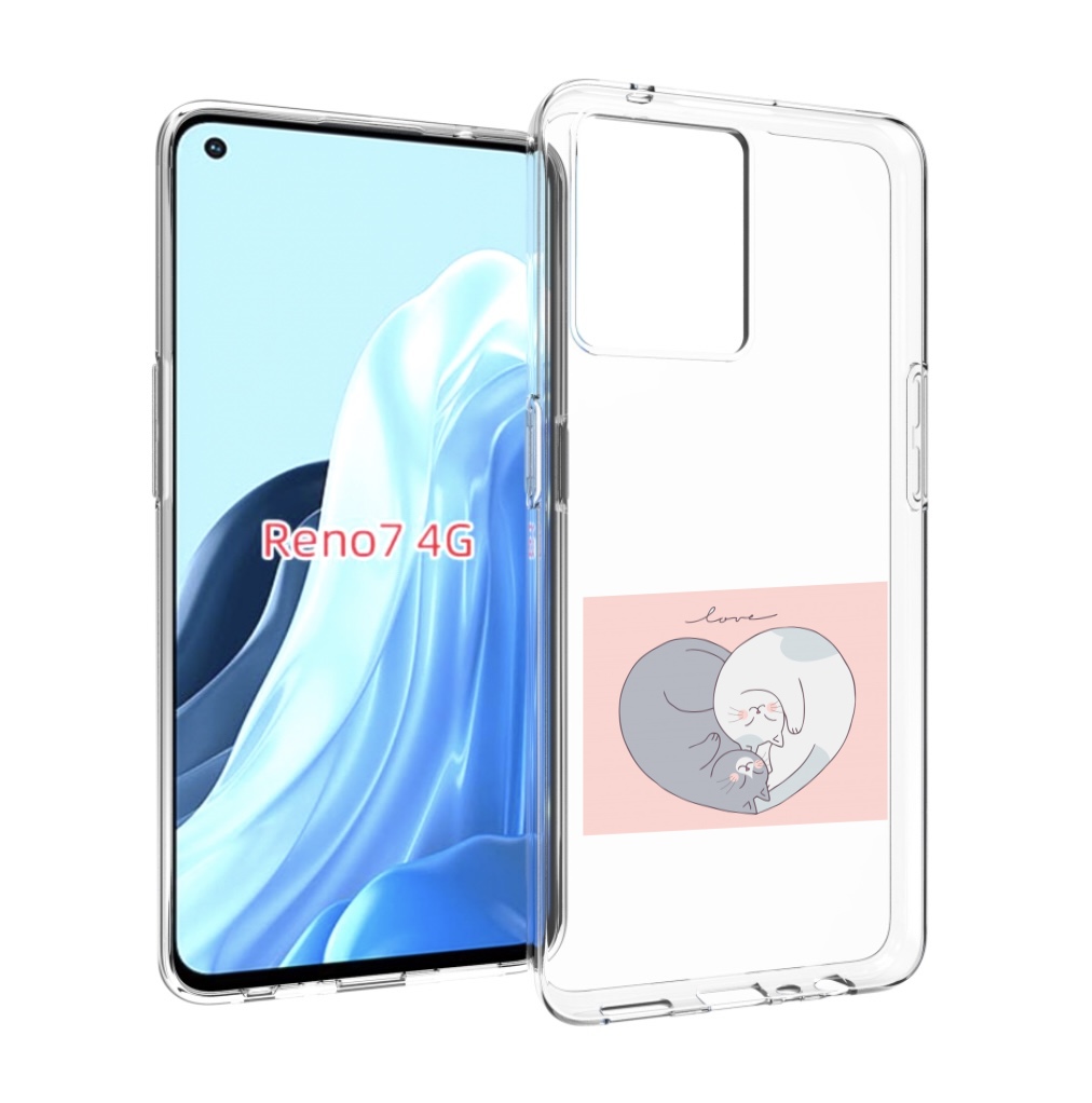 

Чехол MyPads котики-в-форме-сердца для OPPO RENO 7 4G, Прозрачный, Tocco