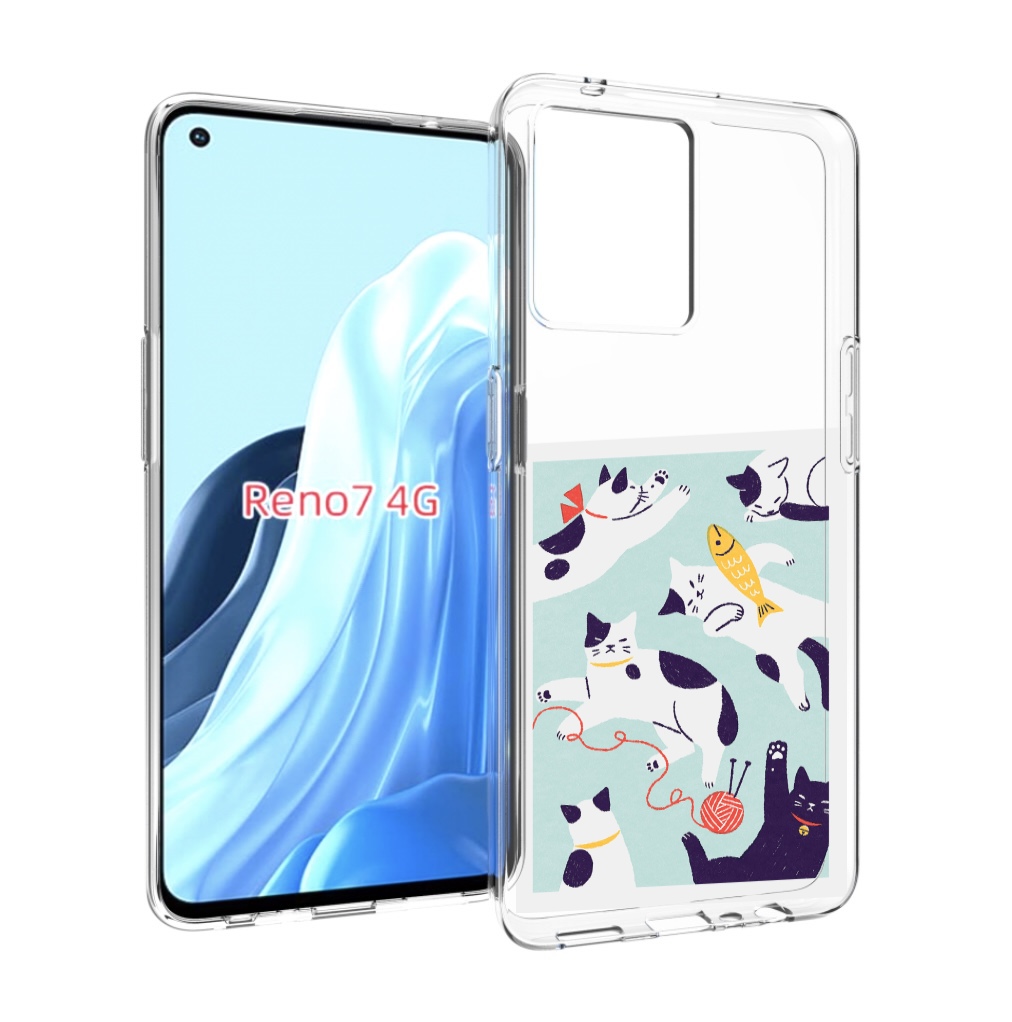 

Чехол MyPads коты-с-клубками для OPPO RENO 7 4G, Прозрачный, Tocco