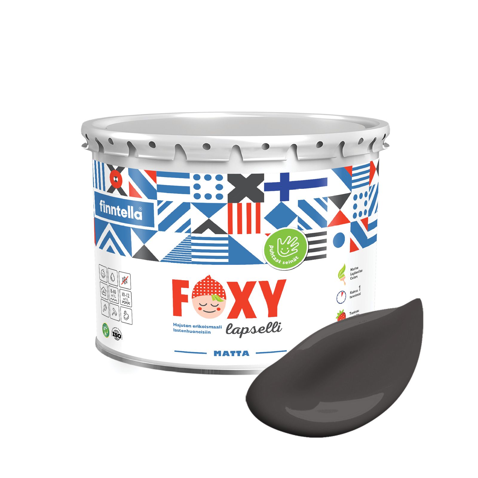 

Краска для детской комнаты FOXY LAPSELLI matte, финская краска, матовая, моющаяся, цвет HI, Коричневый, для детской комнаты FOXY LAPSELLI matte, финская матовая, моющаяся