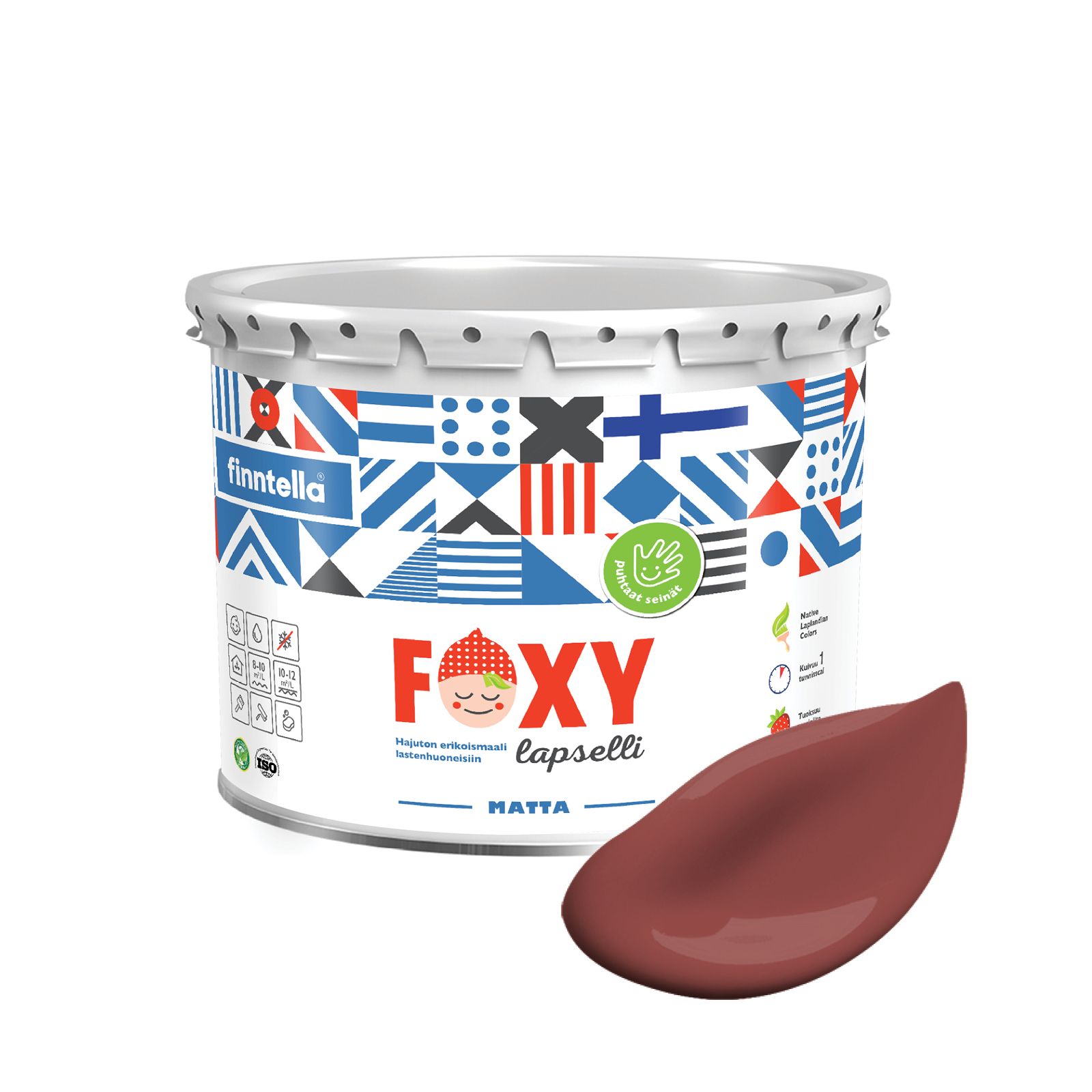 

Краска для детской комнаты FOXY LAPSELLI matte, финская краска, матовая, моющаяся, цвет PU, Коричневый, для детской комнаты FOXY LAPSELLI matte, финская матовая, моющаяся